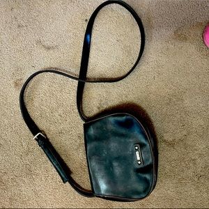 Roots black sling bag leather